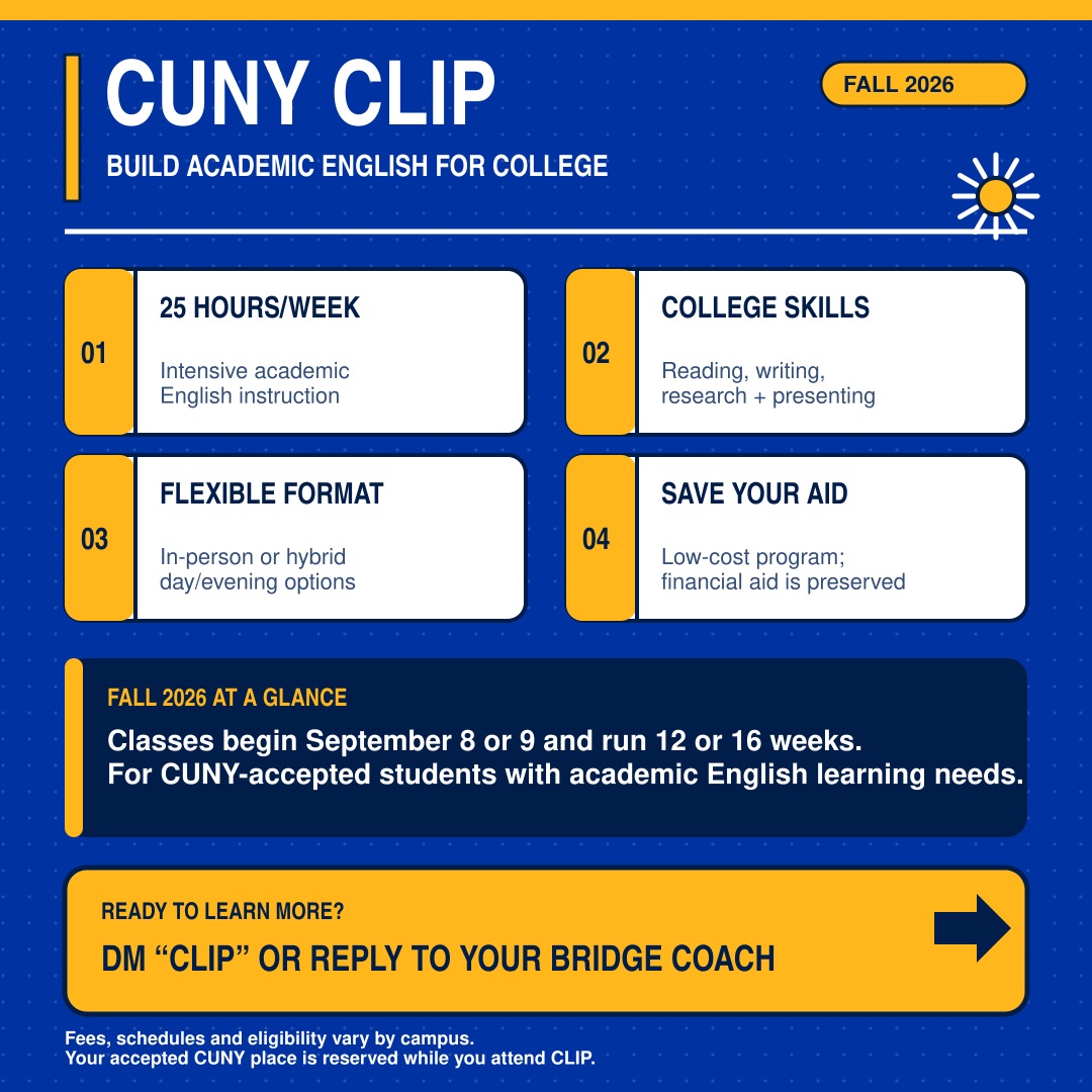 A CCB4A informational graphic explaining the CUNY Language Immersion Program.